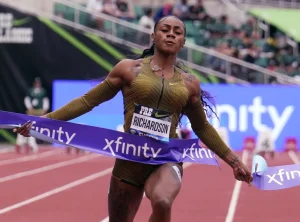 Sha'Carri Richardson of USA in the 100m at the Pre-Classic 2022