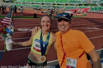 Emily Mackay and her coach Mark Coogan