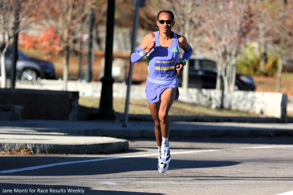 Yemane Haileselassie at Boston Half Marathon 2024.