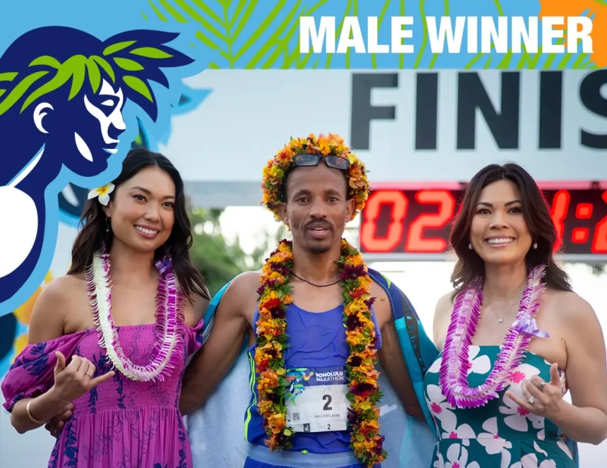 After the winning at the 2024 Honolulu Marathon here is Yemane Haileselassie