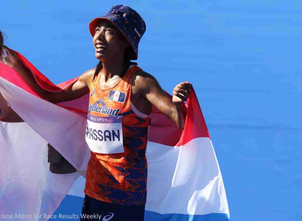 Sifan Hassan after winning the 2024 Paris Olympic Marathon