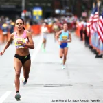 Erika Kemp finishing fifth at the 2024 Boston 5K