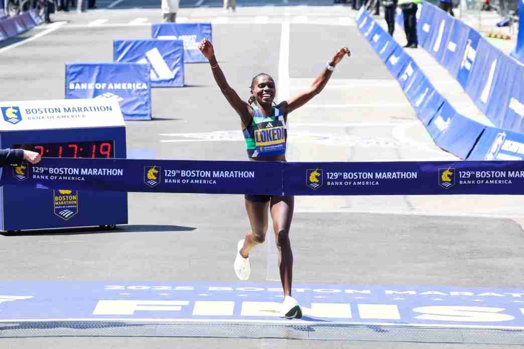 Sharon Lokedi of Kenya winning the Boston Marathon 2025