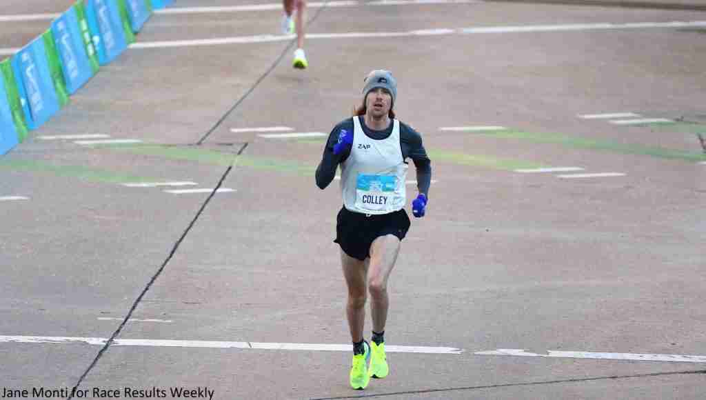 Andrew Colley setting a personal best at the 2025 Aramco Half-Marathon