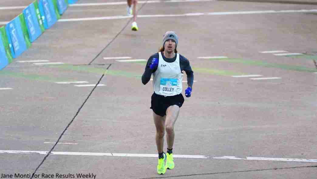 Andrew Colley setting a personal best at the 2025 Aramco Half-Marathon