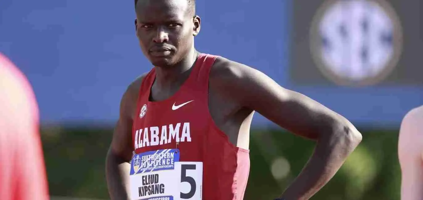 Former Alabama distance runner Eliud Kipsang is seen looking on before a race.