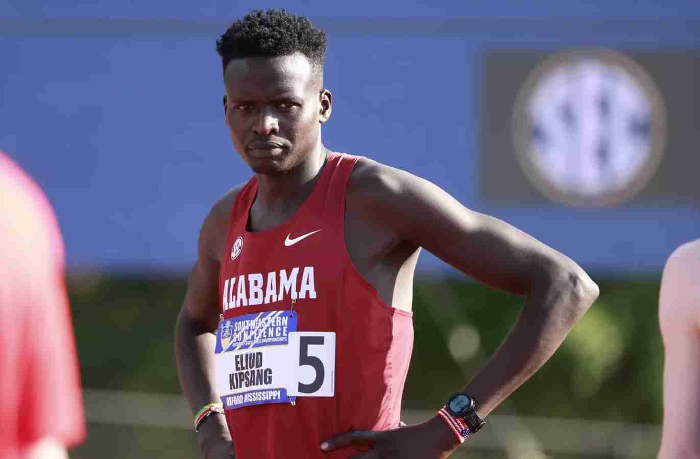 Former Alabama distance runner Eliud Kipsang is seen looking on before a race.