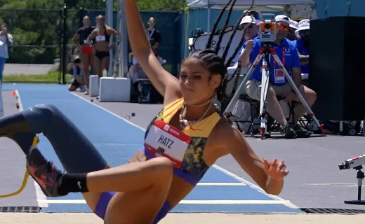 Beatriz Hatz competes in the women’s T64 long jump at the 2026 Toyota USATF Para National Championships