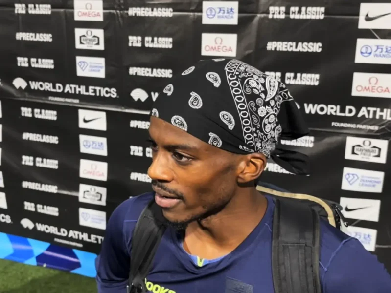 Brandon Miller after his Prefontaine Classic 800m win